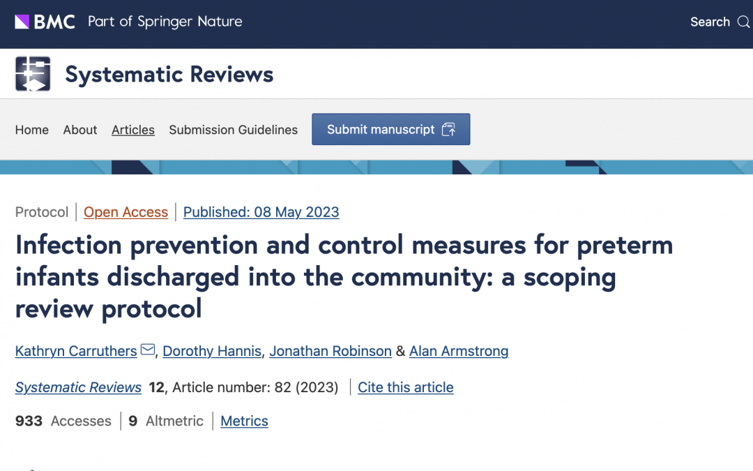 Infection prevention and control measures for preterm infants discharged into the community: a scoping review protocol
